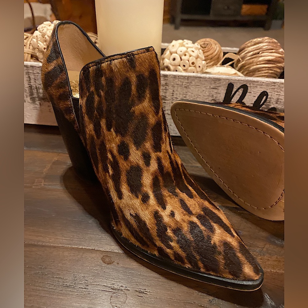 Vince Camuto ankle mohair leopard boots